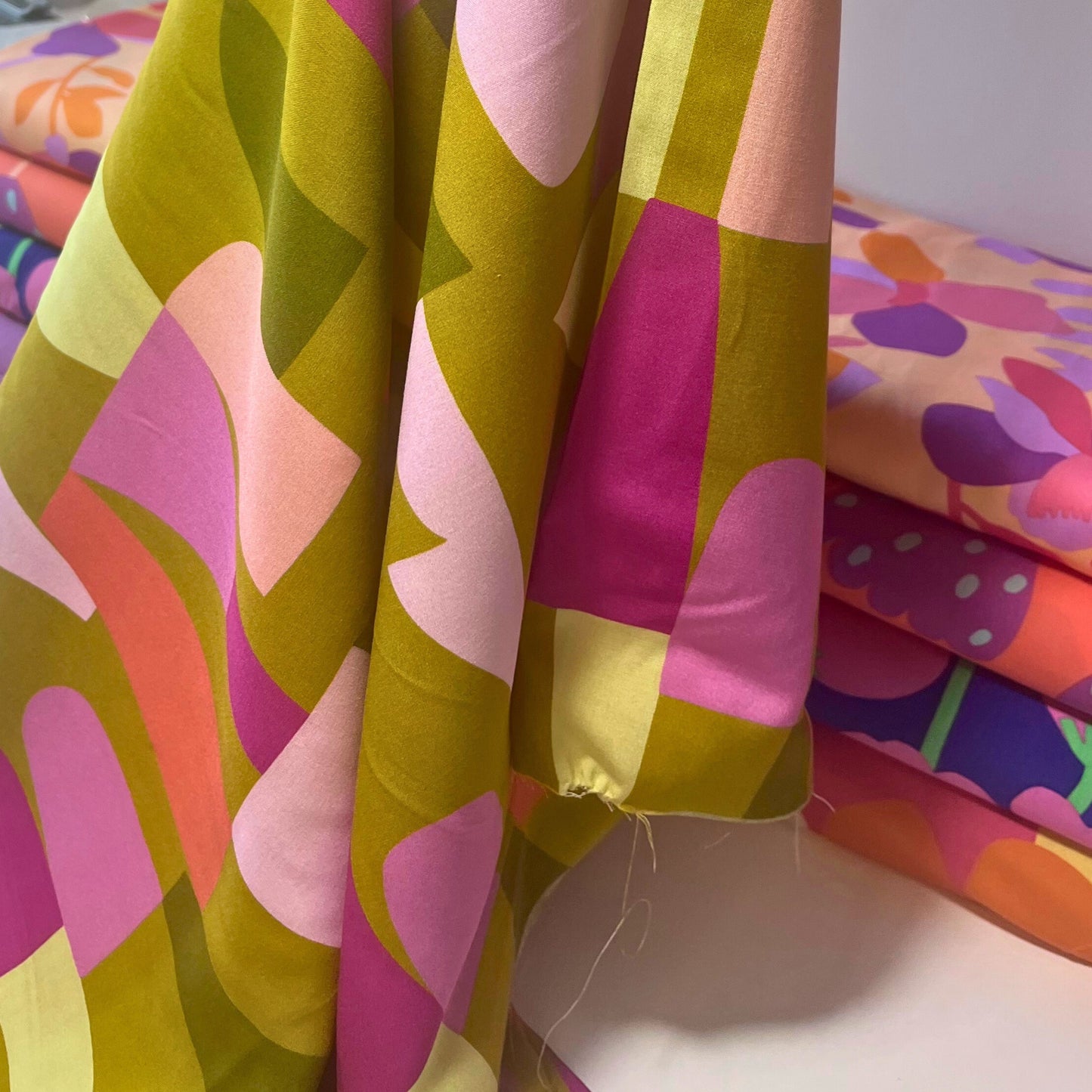 LENZING™ ECOVERO™ Viscose in Shape Shifter – Moss Green | Nerida Hansen Fabric