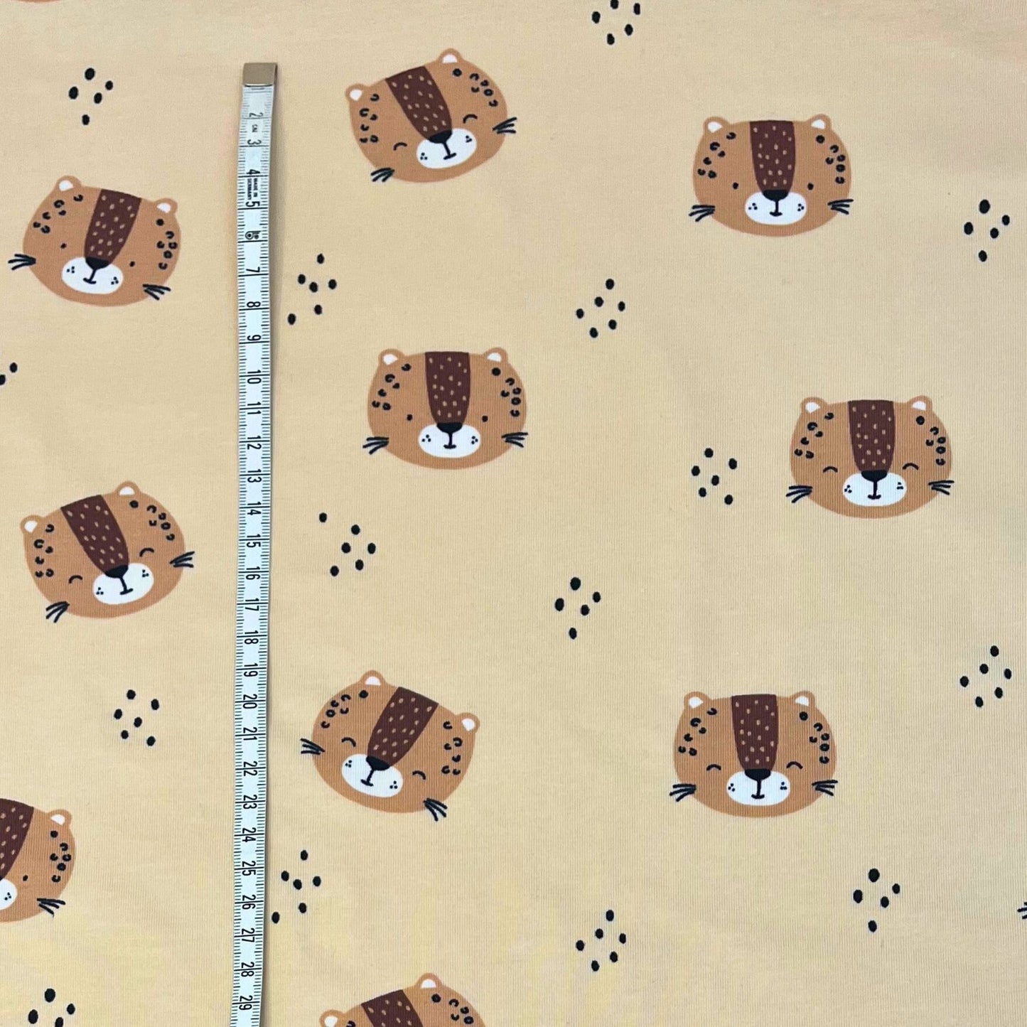 Leopard Animal Print Gender Neutral Neppy Jersey, Baby & Childrens Stretch Fabric.