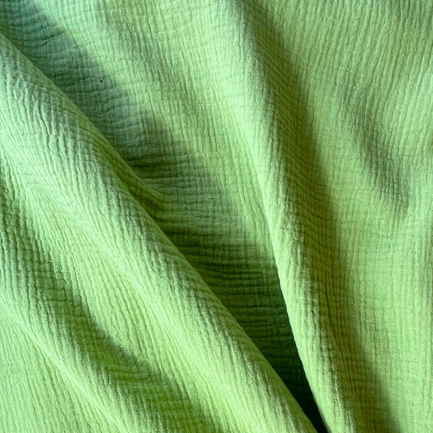 Soft Leafy Green Double Gauze 100% Cotton Muslin