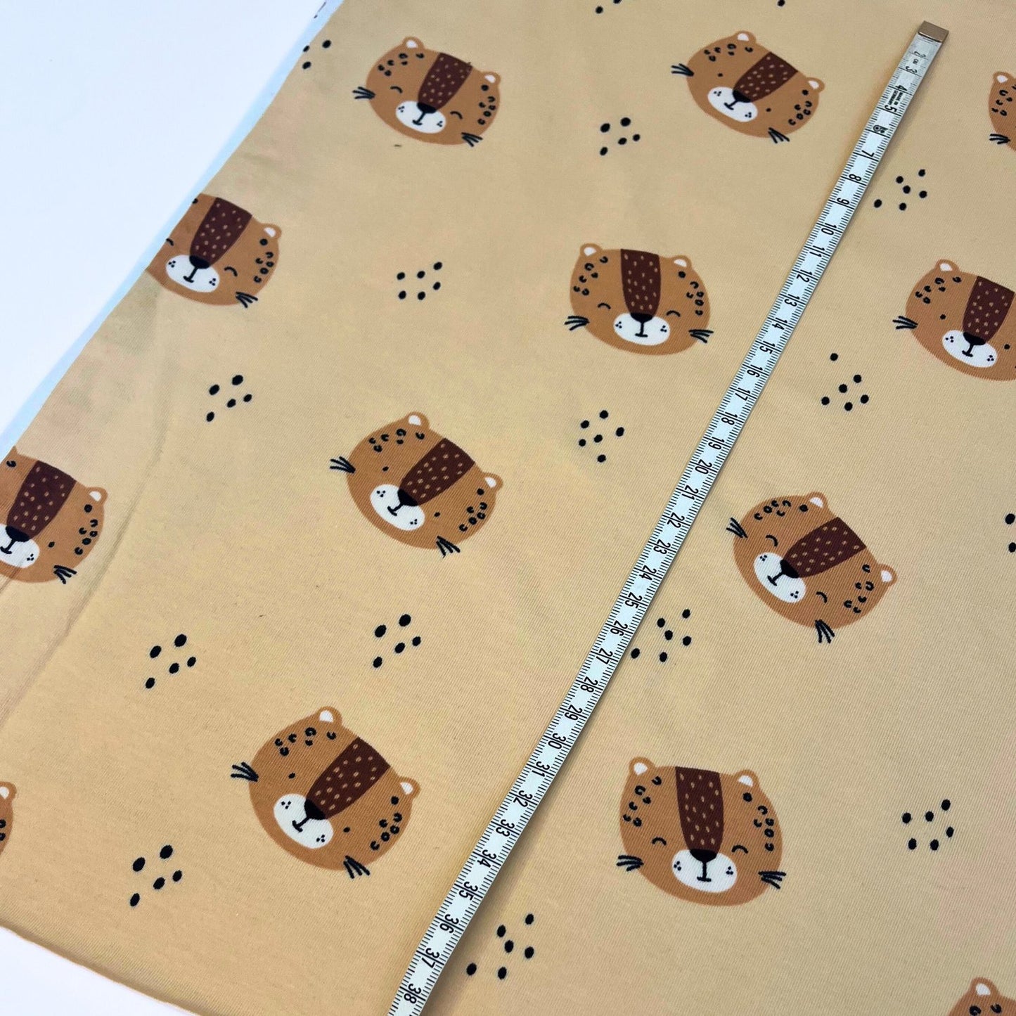 Leopard Animal Print Gender Neutral Neppy Jersey, Baby & Childrens Stretch Fabric.