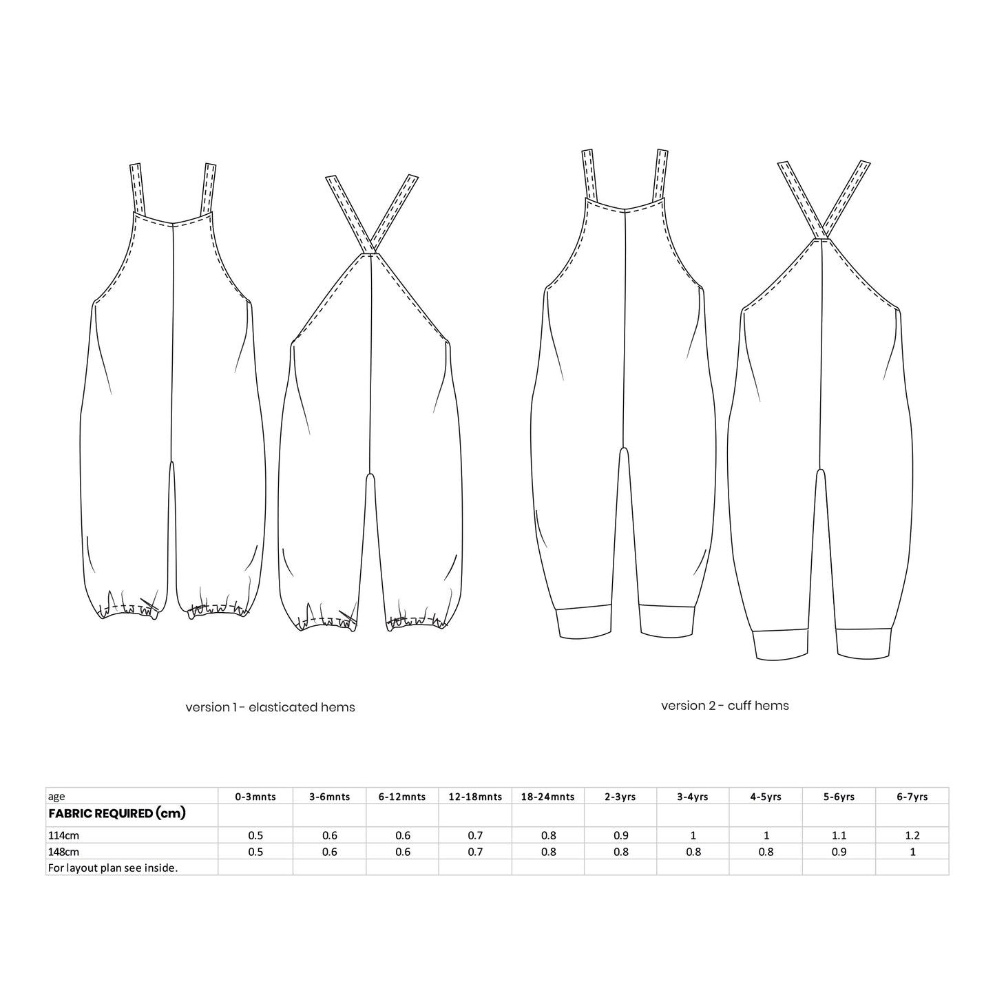 Baby/Toddler Avery Romper Dungaree Sewing Pattern