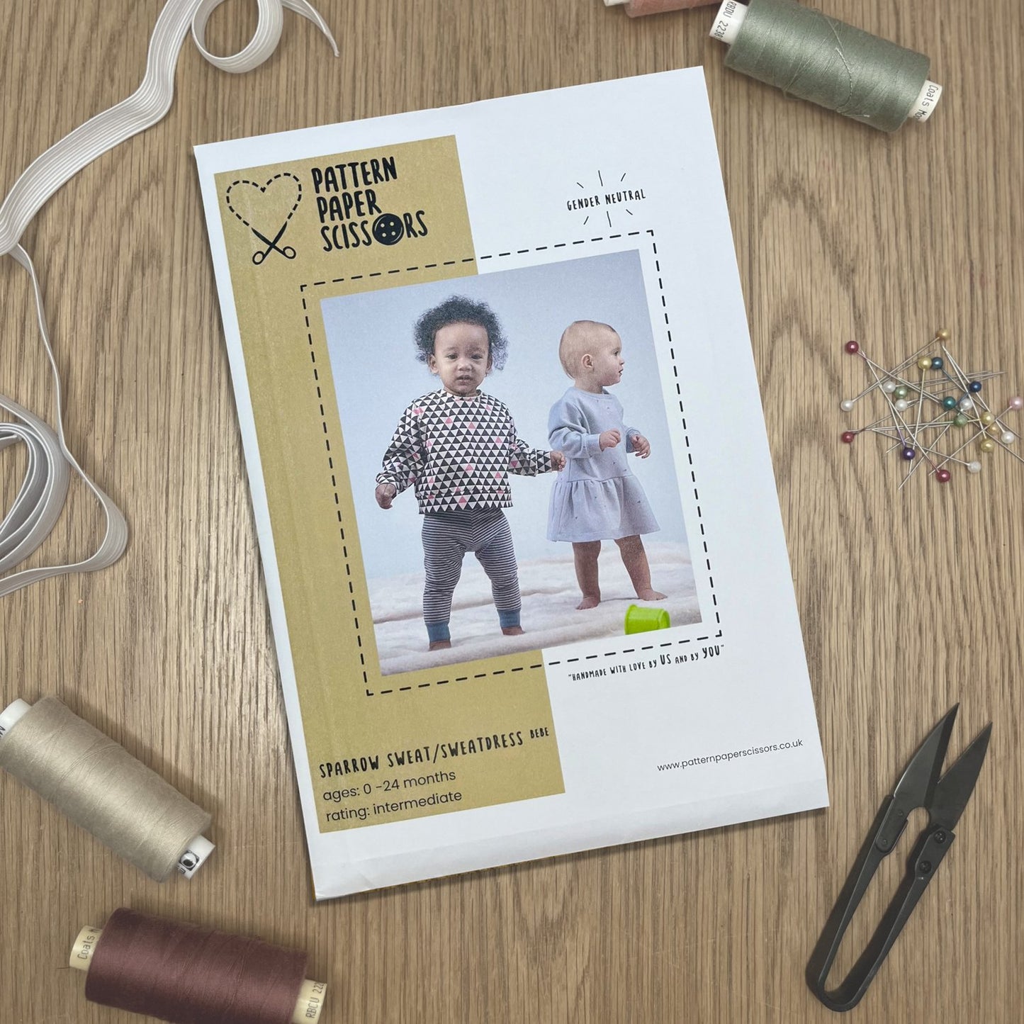 Baby/Toddler Sweatshirt and Dress Sewing Pattern for 0-24 months, Paper and PDF Options