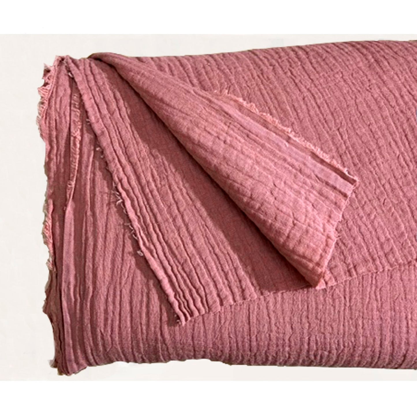 Blush Rose Pink Double Gauze Fabric, 100% cotton Muslin