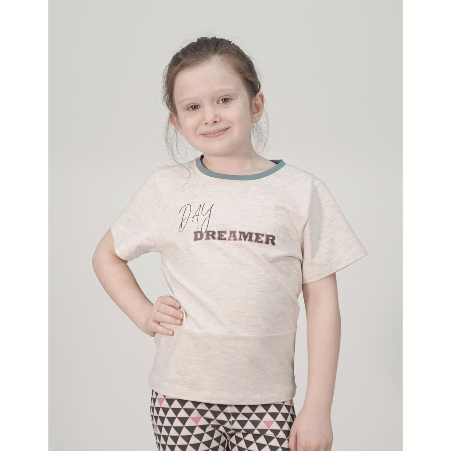 Cream Marl Single Stetch Cotton Jersey, Oeko-Tex Standard 100.