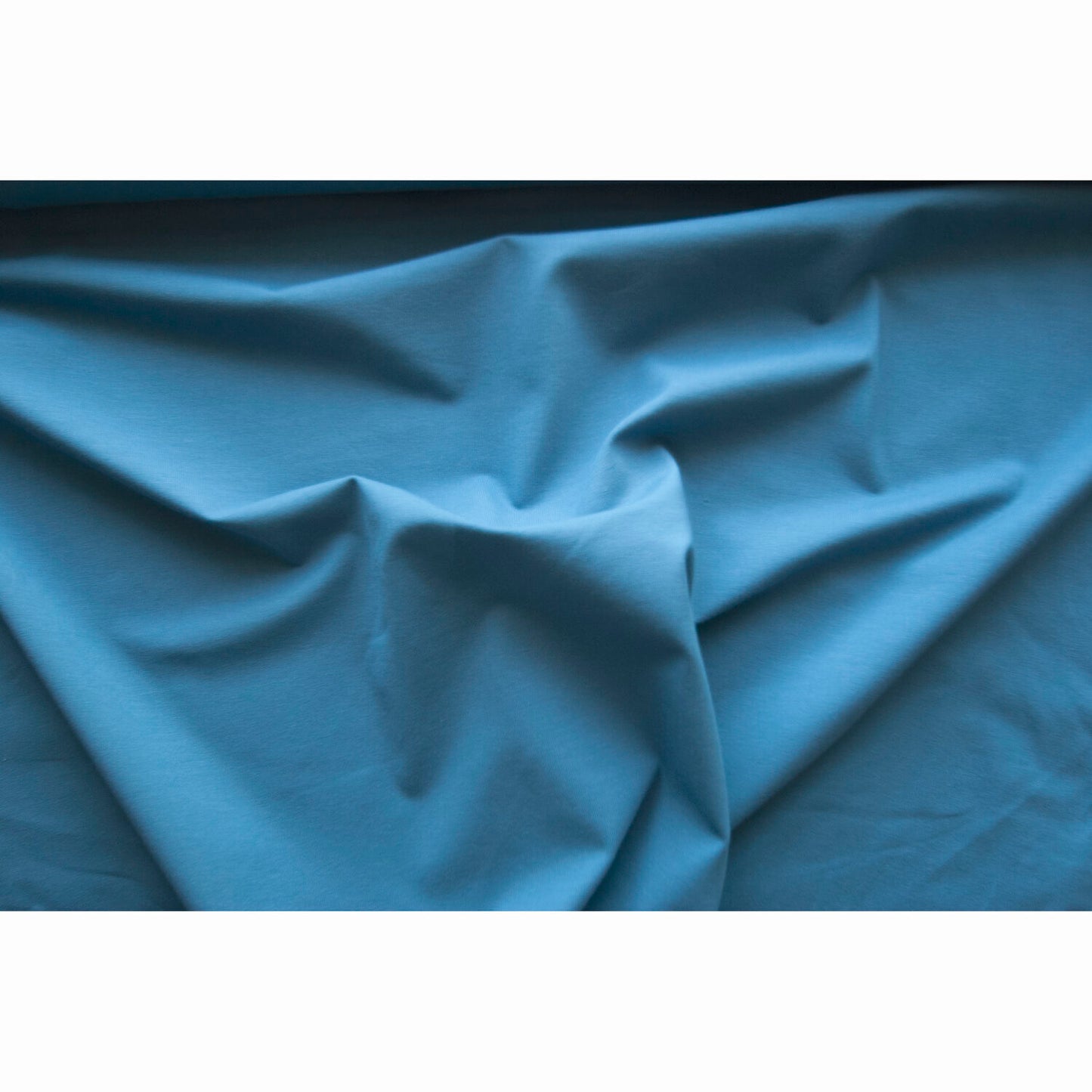 Dusky Blue Single Stretch Cotton Jersey, sold in half meters, Oeko-Tex Standard 100