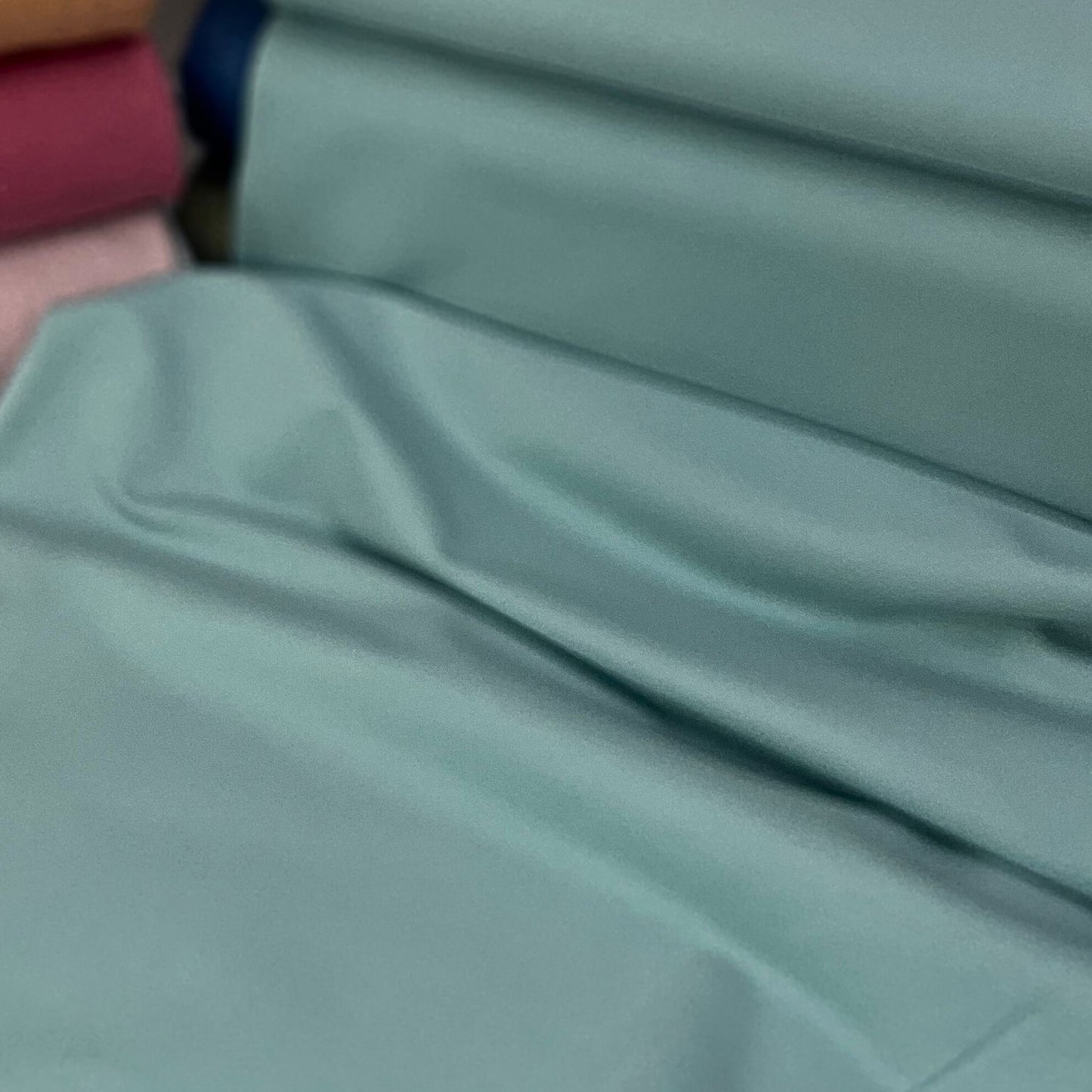 Organic Soft Brushed Back Stretch French Terry Sweatshirt Fabric 95% Organic Cotton/5% Elastane - Soft Teal