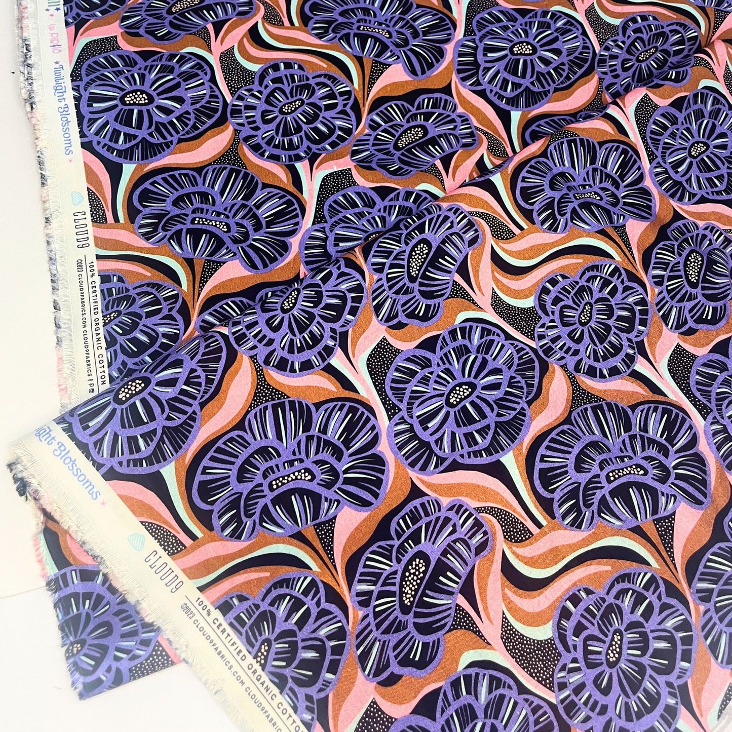Twilight Blossoms Organic Cotton - Nightfall Collection by Pip & Lo for Cloud9 Fabrics