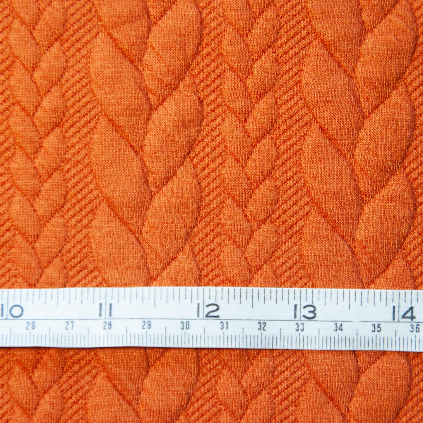 Burnt Orange Textured Cable Knit Jacquard Sweat, sold in half meters
