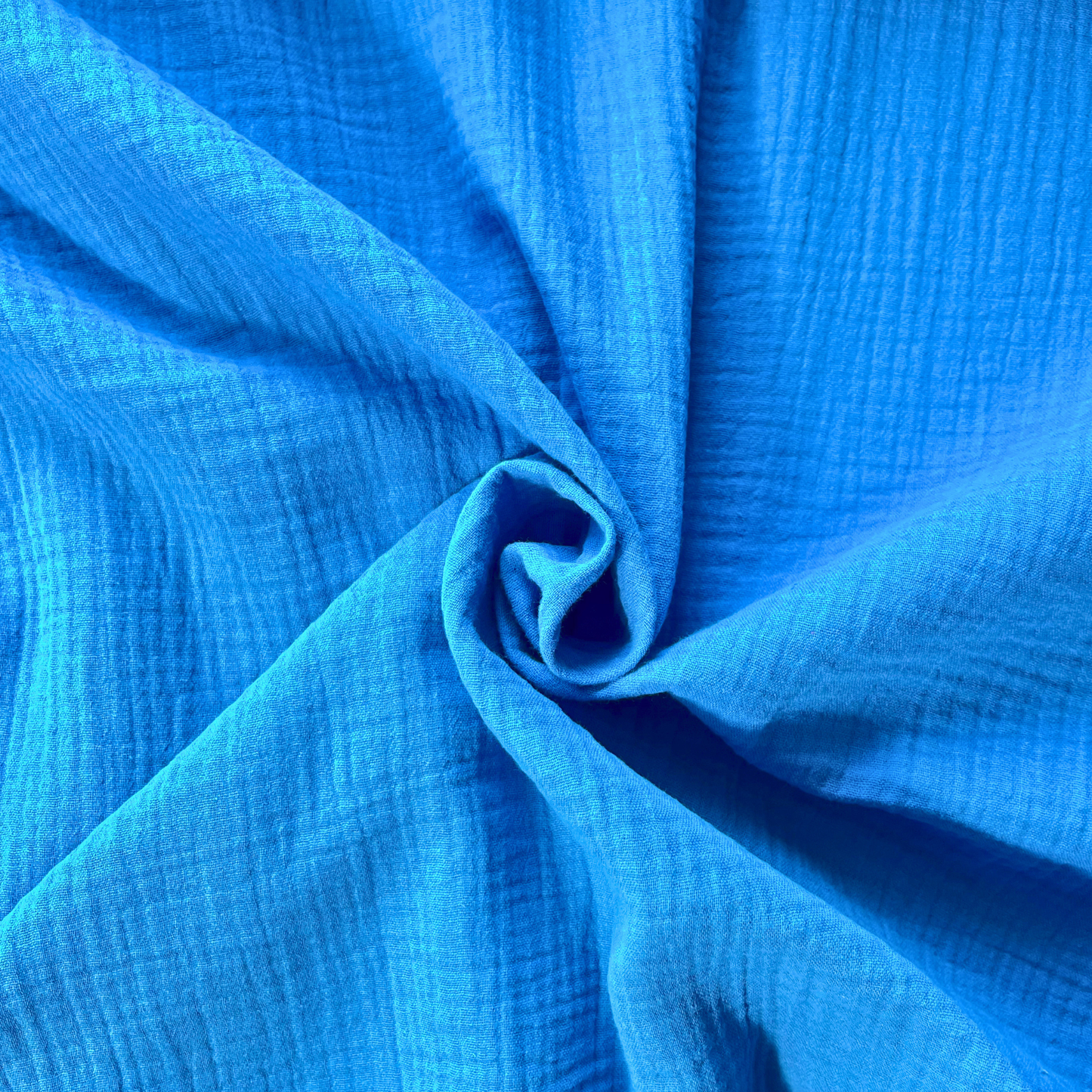 Light Cobalt Double Gauze, 100% Cotton Muslin Fabric