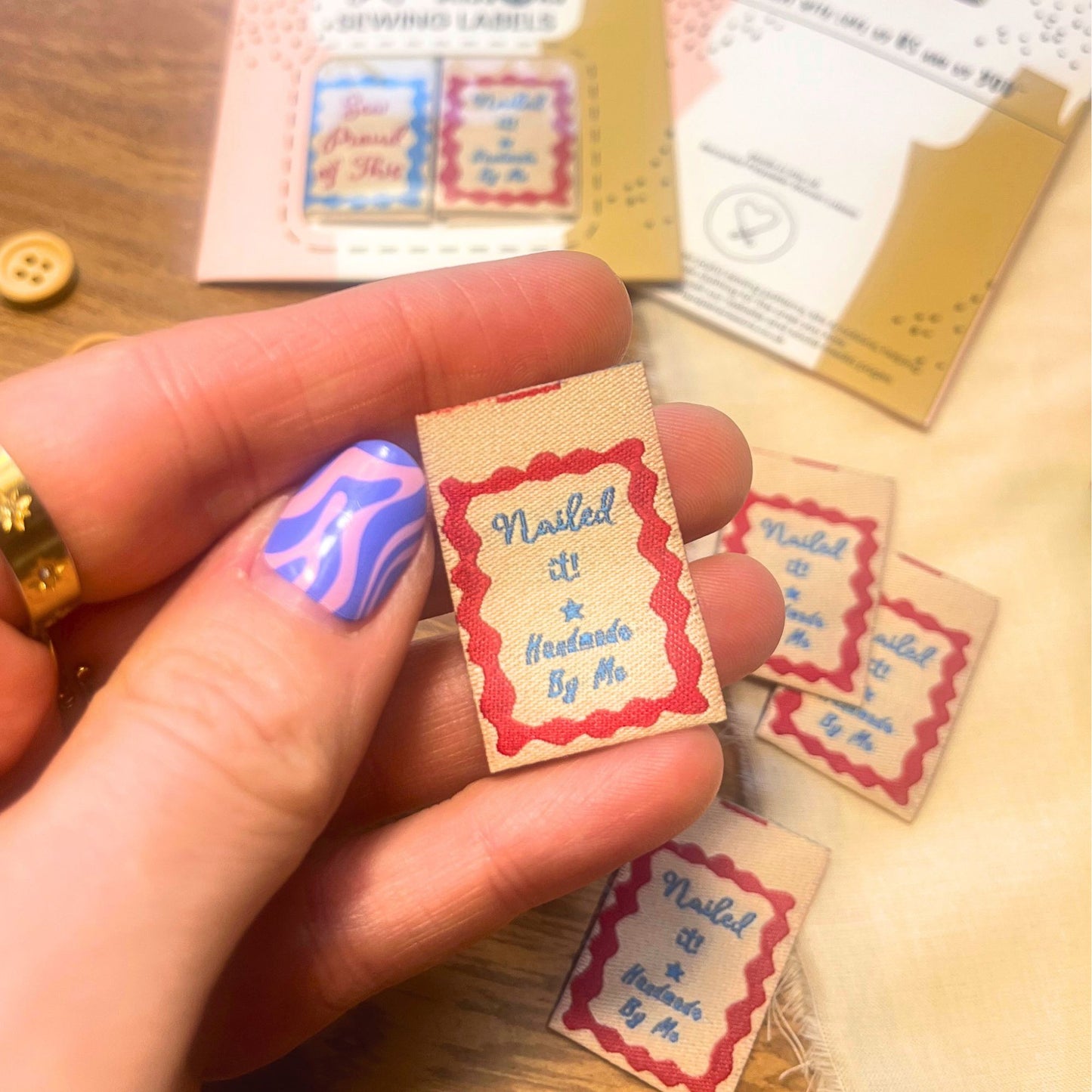 Sewing Labels, Sew Proud of This/Nailed it! Woven label, make your makes shine. Pack of 6
