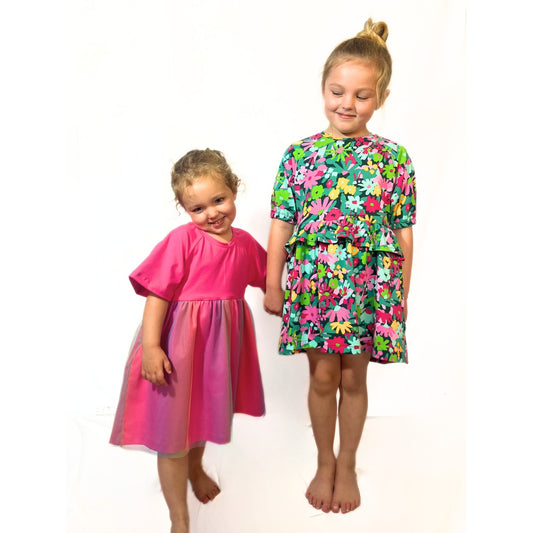 Girls Jersey Smock Dress - Sewing Pattern, Sizes 2-11 yrs, PDF Option