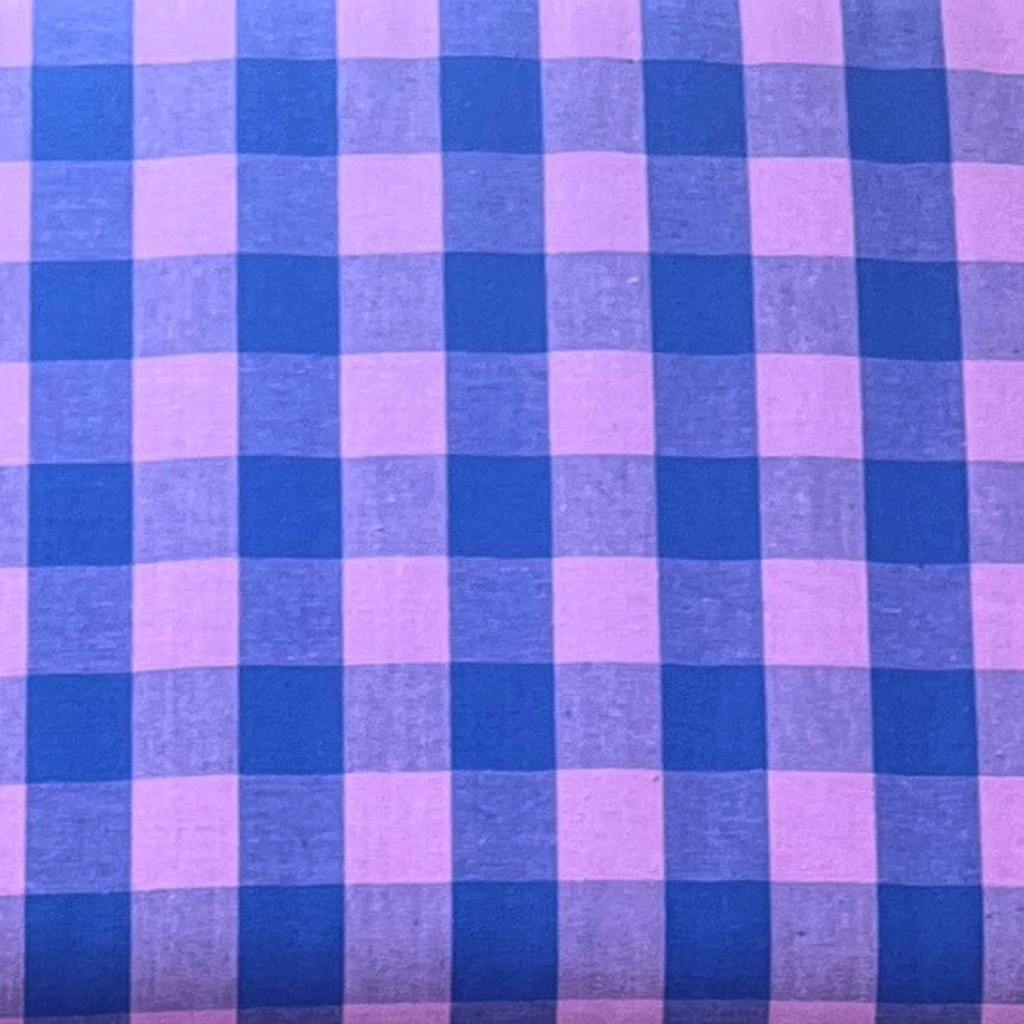 Yarn dyed cotton gingham in soft blue and pink 1.75cm check — Oeko-Tex Standard 100 certified 100% cotton woven dressmaking fabric for slow fashion sewing, children's clothing and handmade summer garments