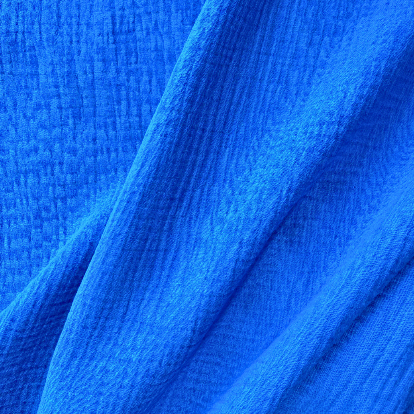 Light Cobalt Double Gauze, 100% Cotton Muslin Fabric