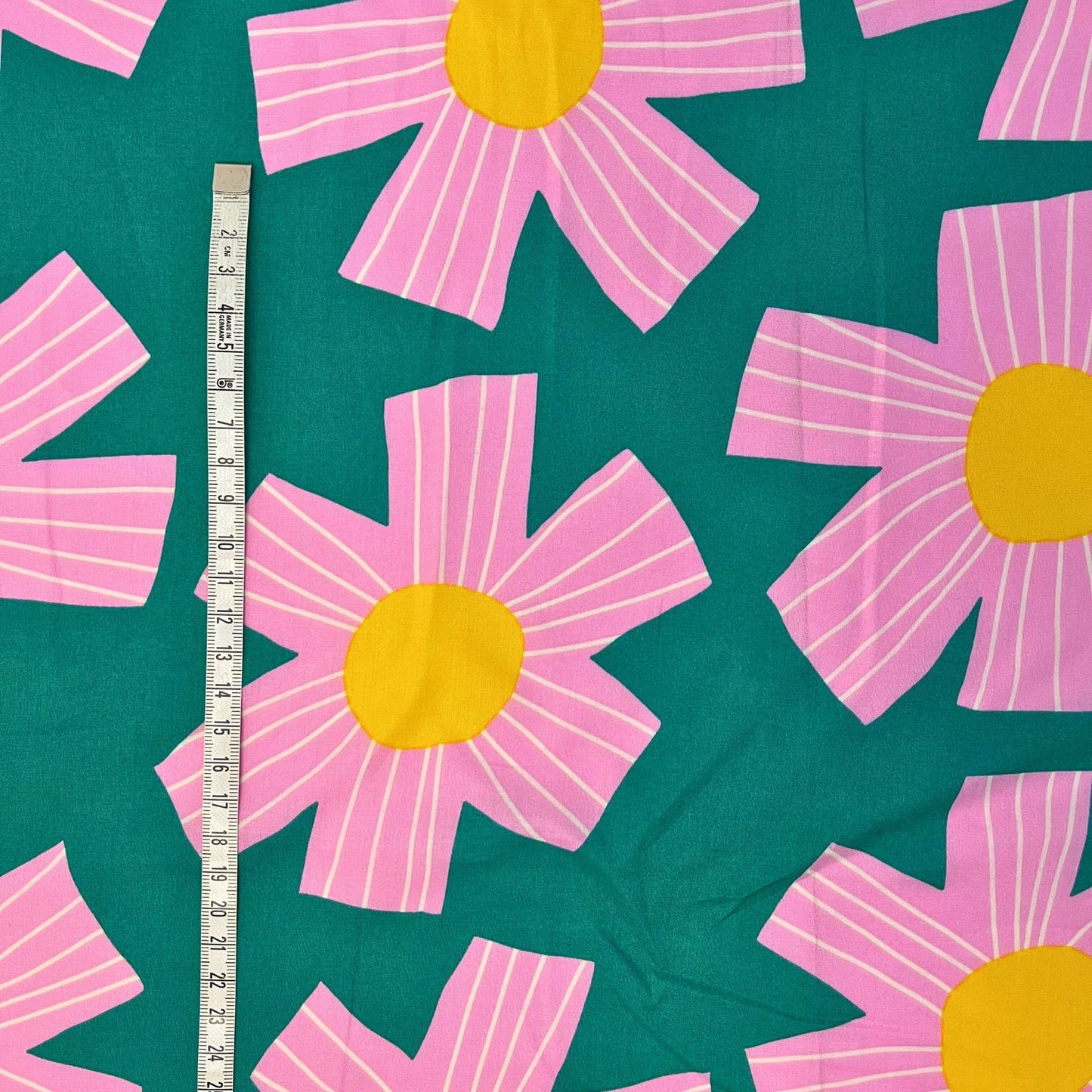 Nerida Hansen Cotton Voile Sunny Days Green and Pink, 100% Cotton