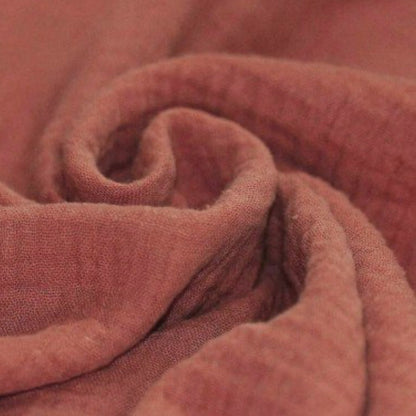 Rust Red Double Gauze Fabric, 100% cotton Muslin