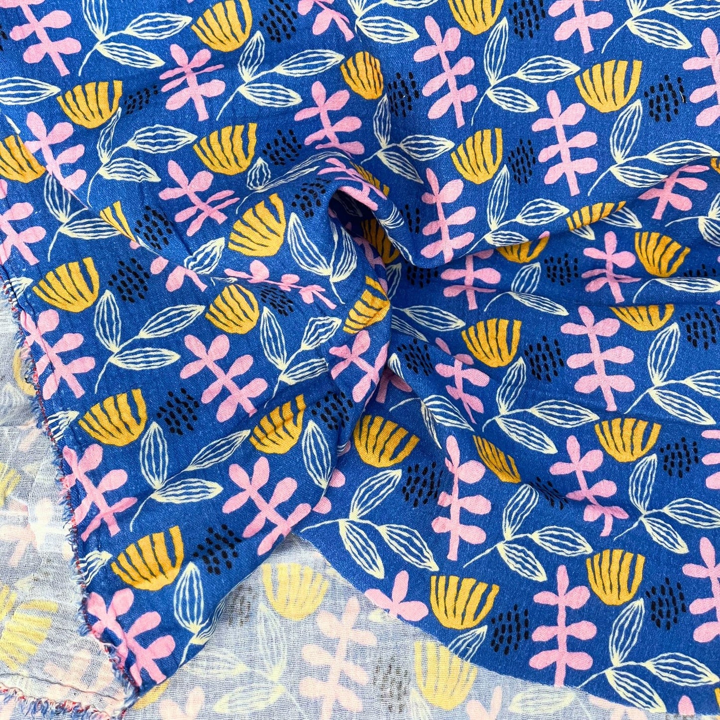Printed Abstract Double Gauze Fabric, 100% Cotton Muslin