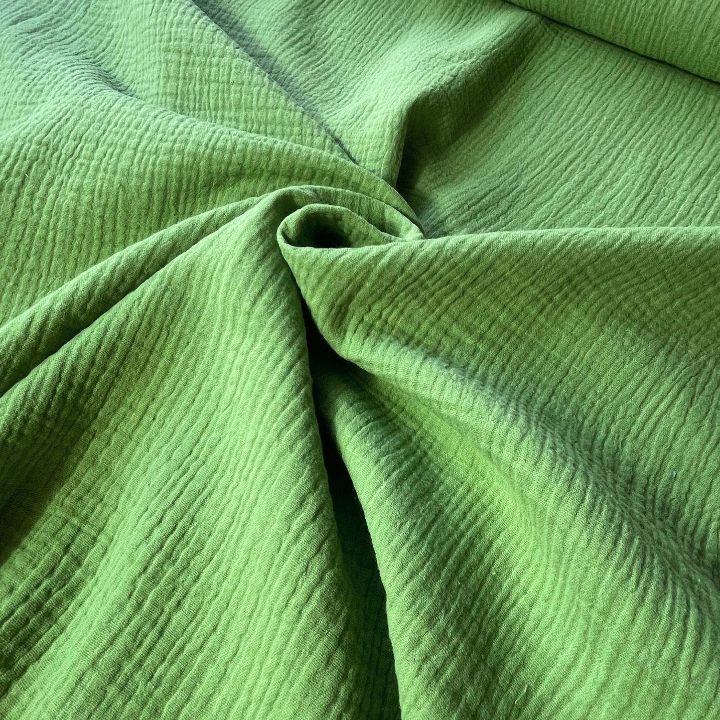 Soft Leafy Green Double Gauze 100% Cotton Muslin