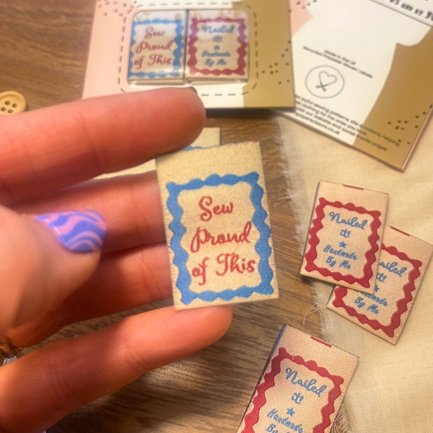 Sewing Labels, Sew Proud of This/Nailed it! Woven label, make your makes shine. Pack of 6