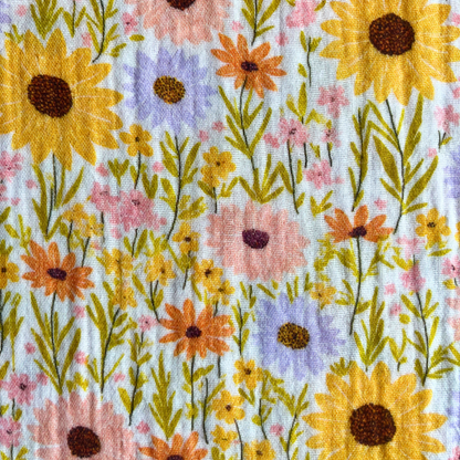 Digital Flowers Double Gauze — Sunshine Yellow | Sunflower Meadow Print