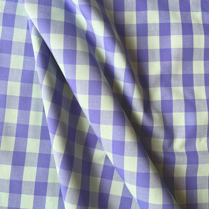 Cotton Yarn Dyed Gingham Check — Lavender & Mint | 1.75cm Check
