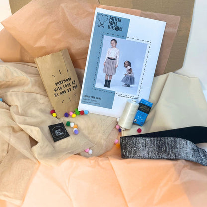 Pom-Pom Glitter Tulle Tutu Skirt Sewing kit. Kids 1-11 years.