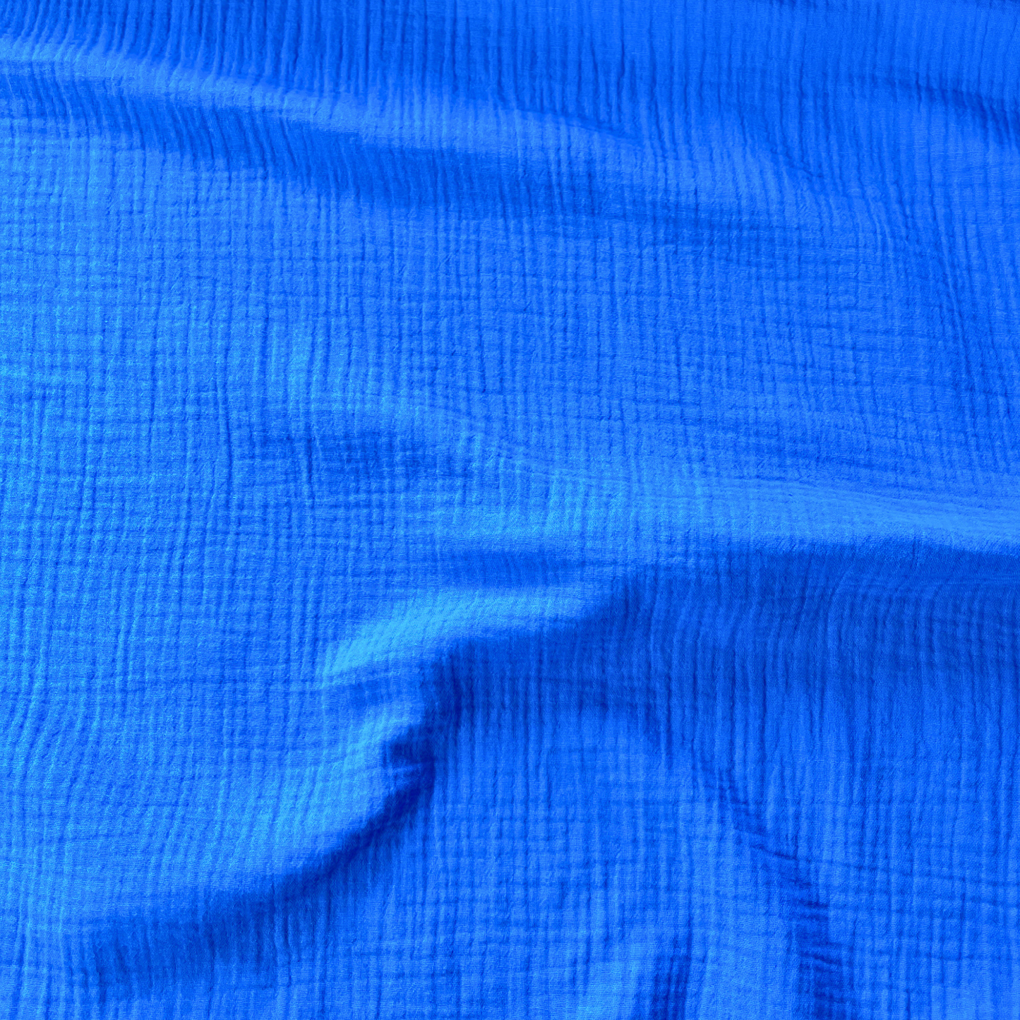 Light Cobalt Double Gauze, 100% Cotton Muslin Fabric