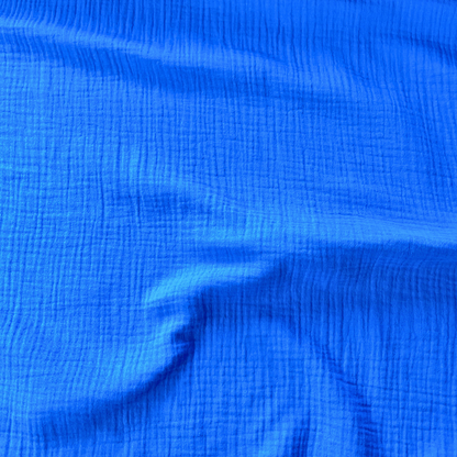 Light Cobalt Double Gauze, 100% Cotton Muslin Fabric