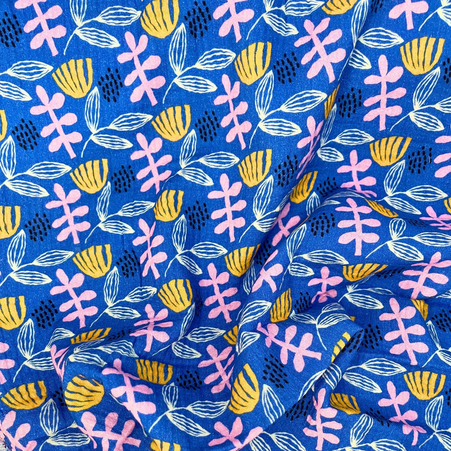 Printed Abstract Double Gauze Fabric, 100% Cotton Muslin