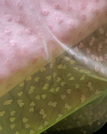 Heart Flock Tulle — Pale Pink | Dreamy Embellished Fabric for Tutus, Dresses & More