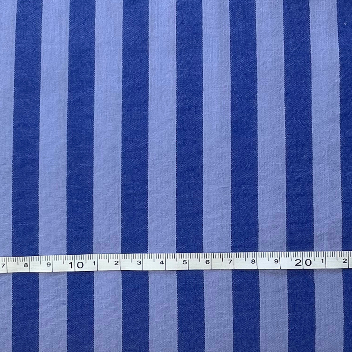 Cotton Yarn Dyed Stripe — Light & Mid Denim Blues | 1.25cm Stripe