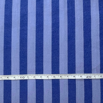 Cotton Yarn Dyed Stripe — Light & Mid Denim Blues | 1.25cm Stripe