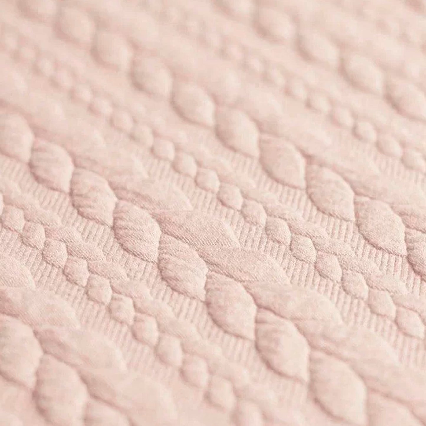 Cream Natural Textured Cable Knit Jacquard Sweat, sold in half meters