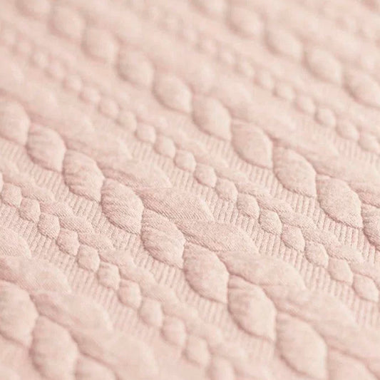 Cream Natural Textured Cable Knit Jacquard Sweat, sold in half meters