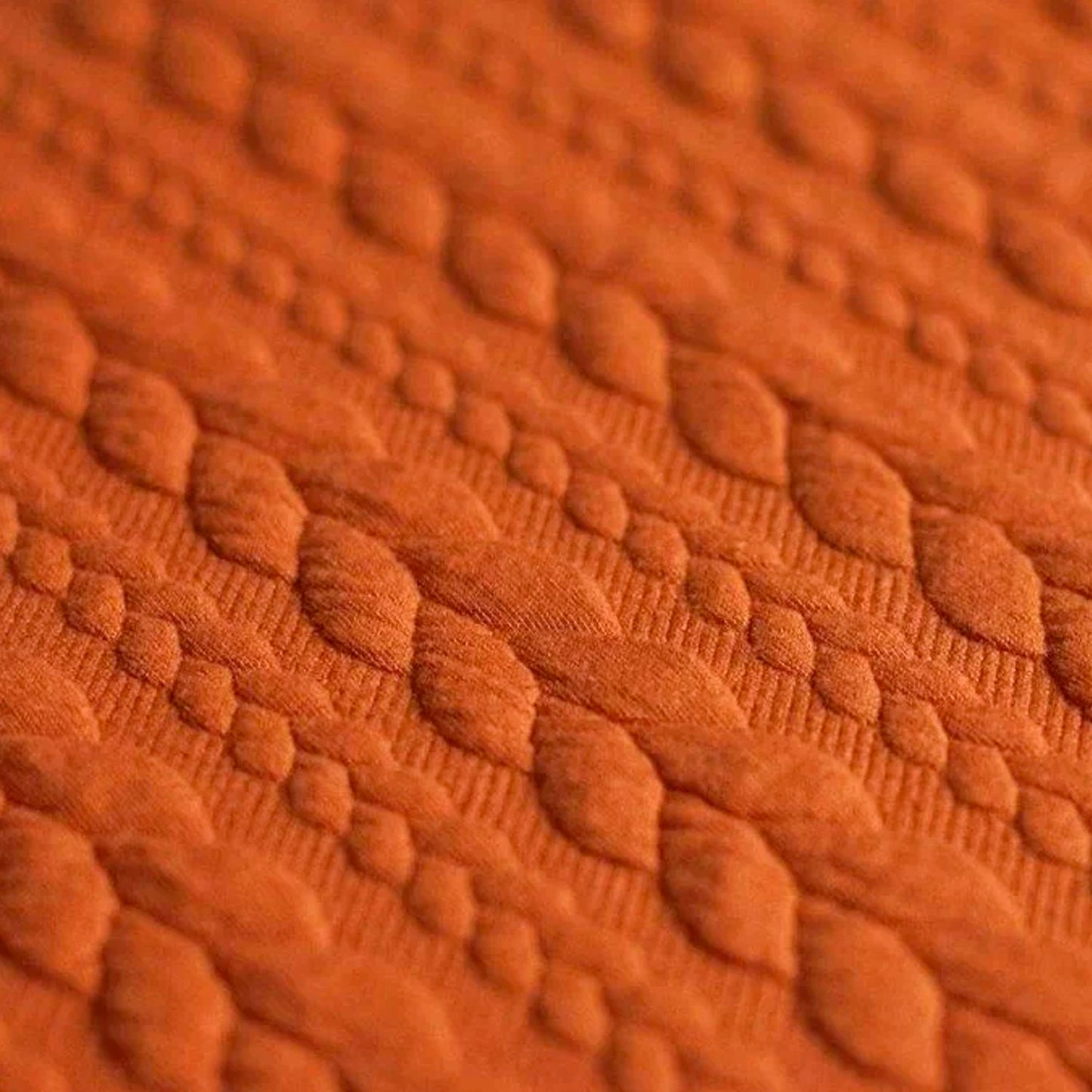 Burnt Orange Textured Cable Knit Jacquard Sweat, sold in half meters