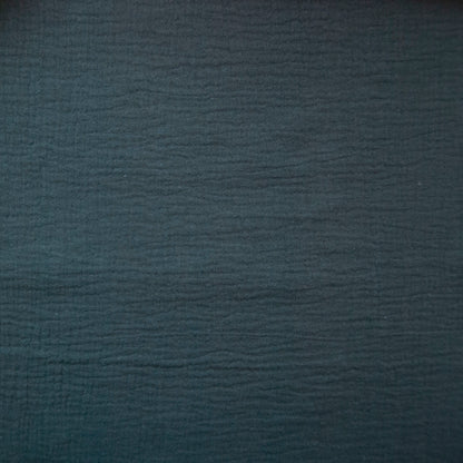 REMNANT - 1m x 135cm - Black Double Gauze, 100% Cotton Muslin Fabric