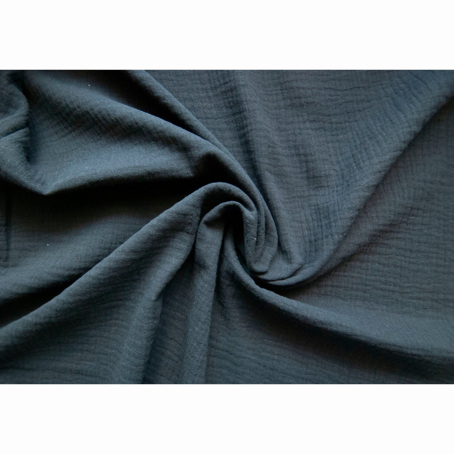 REMNANT - 1m x 135cm - Black Double Gauze, 100% Cotton Muslin Fabric
