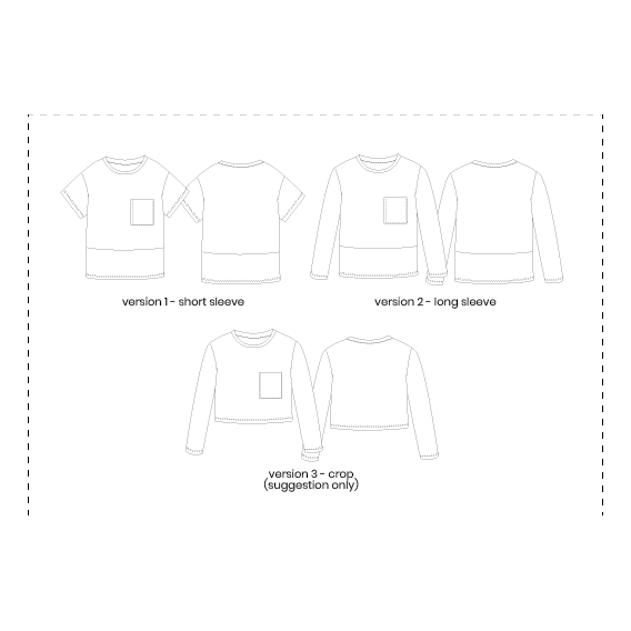 Kids Mix and Match Style Tee, T-Shirt Sewing Pattern, Paper and PDF Options