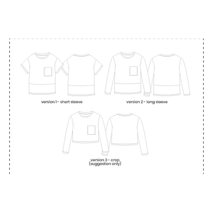 Kids Mix and Match Style Tee, T-Shirt Sewing Pattern, Paper and PDF Options