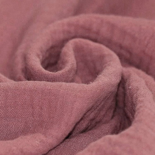 Blush Rose Pink Double Gauze Fabric, 100% cotton Muslin