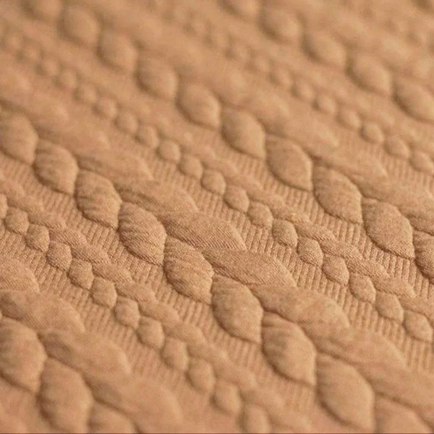 Camel Natural Textured Cable Knit Jacquard Sweat, sold in half meters