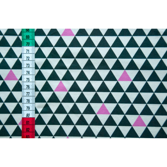 Mono Triangle Print, Stretch Jersey