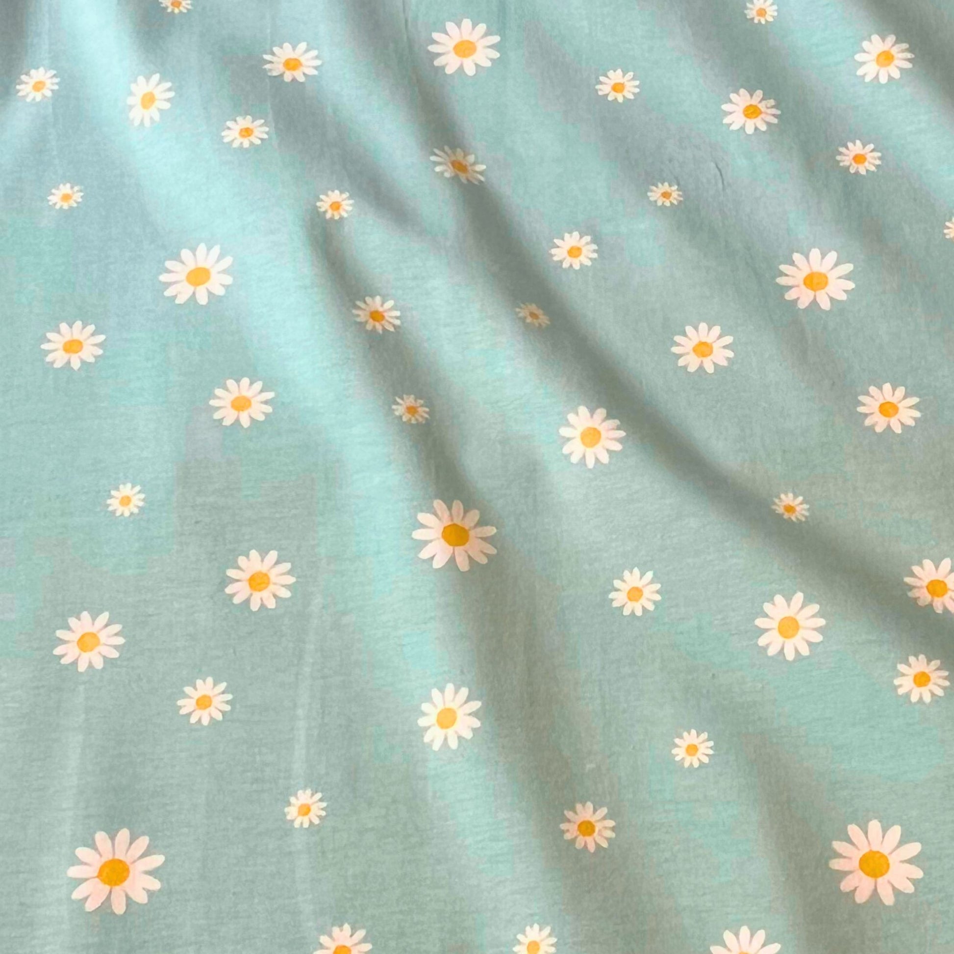 Floral cotton elastane fabric, breathable and gentle on skin