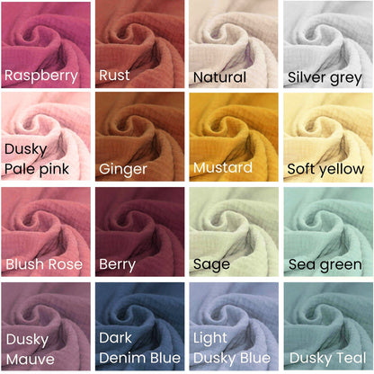 Dusky Teal Double Gauze 100% Cotton Muslin