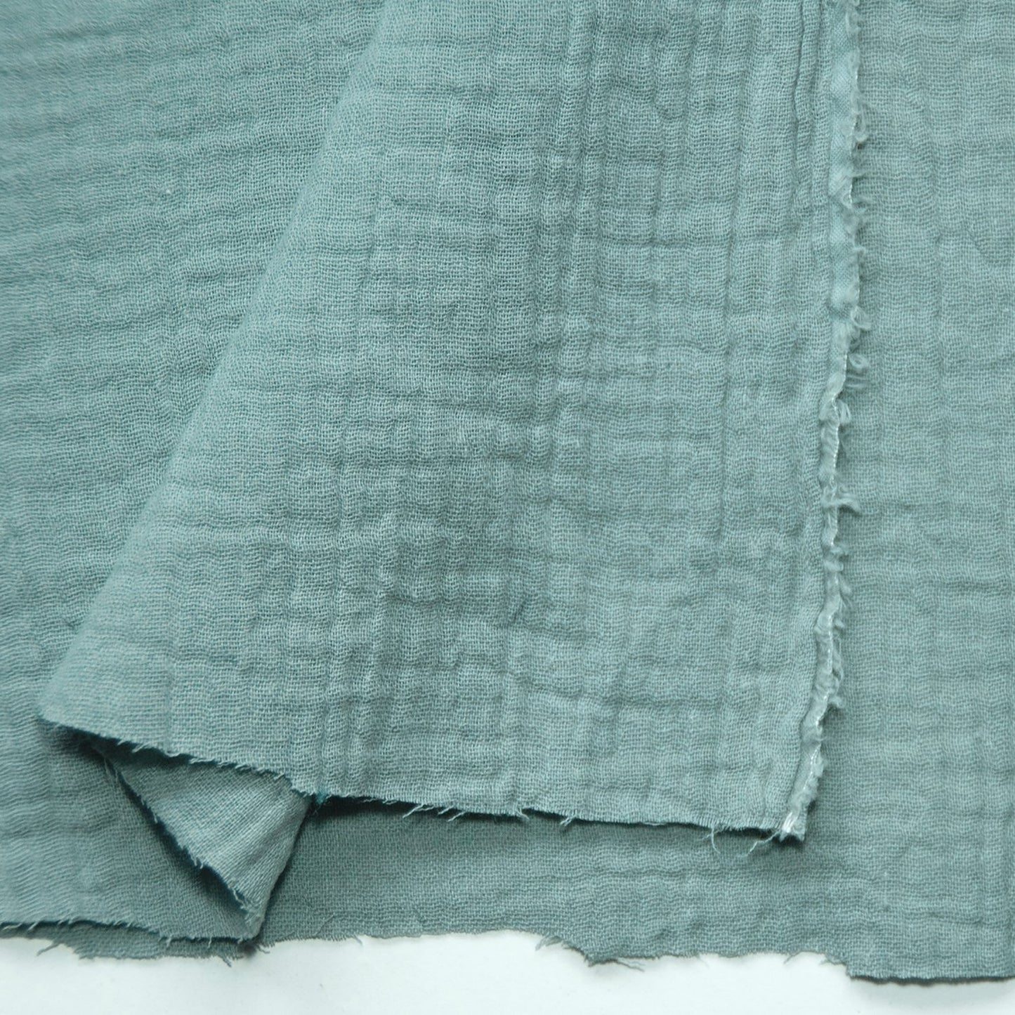 Dusky Teal Double Gauze 100% Cotton Muslin