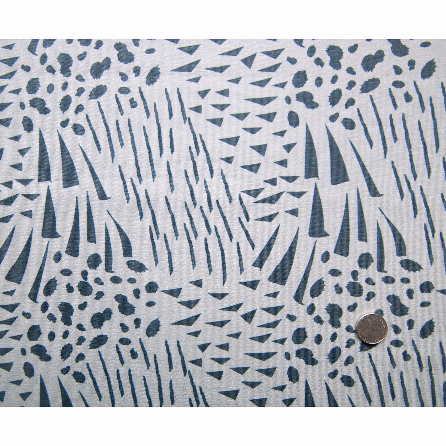 REMNANT - 1m x 160cm - Dusky blue Abstract Animal Print, Stretch Jersey