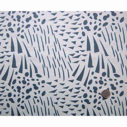 REMNANT - 1m x 160cm - Dusky blue Abstract Animal Print, Stretch Jersey