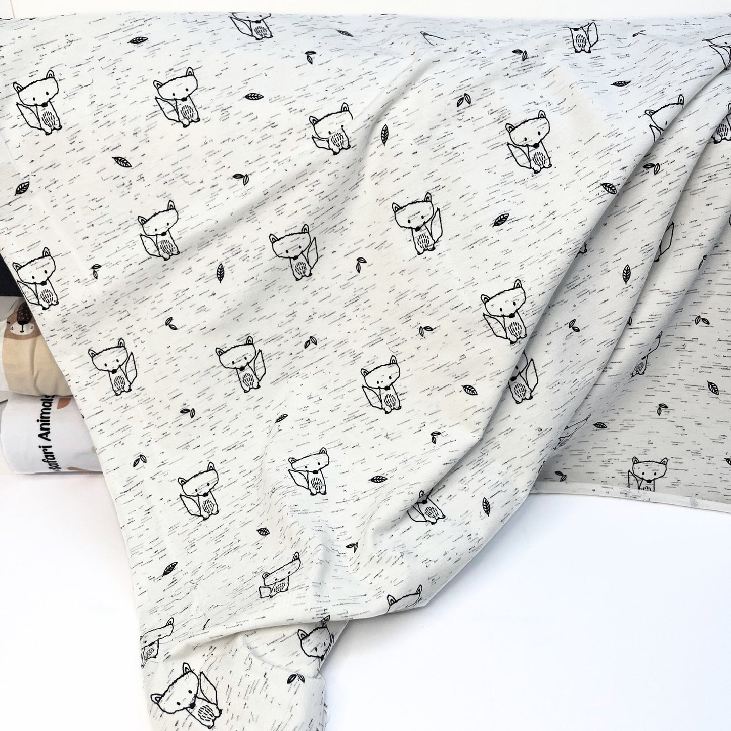 Fox Animal Print Gender Neutral Neppy Jersey, Baby & Childrens Stretch Fabric.