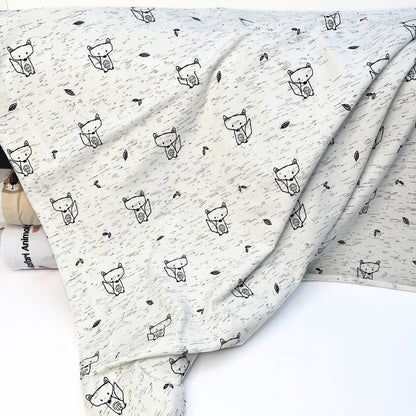 Fox Animal Print Gender Neutral Neppy Jersey, Baby & Childrens Stretch Fabric.
