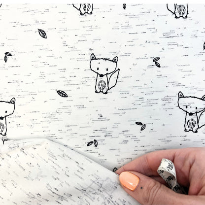 Fox Animal Print Gender Neutral Neppy Jersey, Baby & Childrens Stretch Fabric.