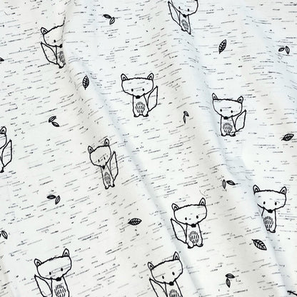 Fox Animal Print Gender Neutral Neppy Jersey, Baby & Childrens Stretch Fabric.